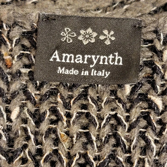 AMARYNTH Women's Alpaca Wool Italian Crocheted Lace Trim Cardigan Size Large - Picture 11 of 13